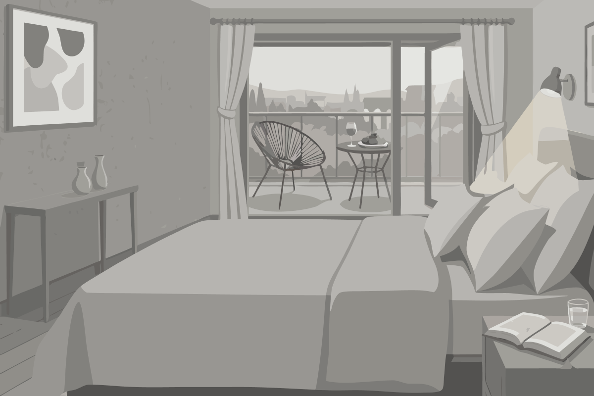 Chambre Double Deluxe avec Balcon - Vue sur Mer - Réservée aux Adultes